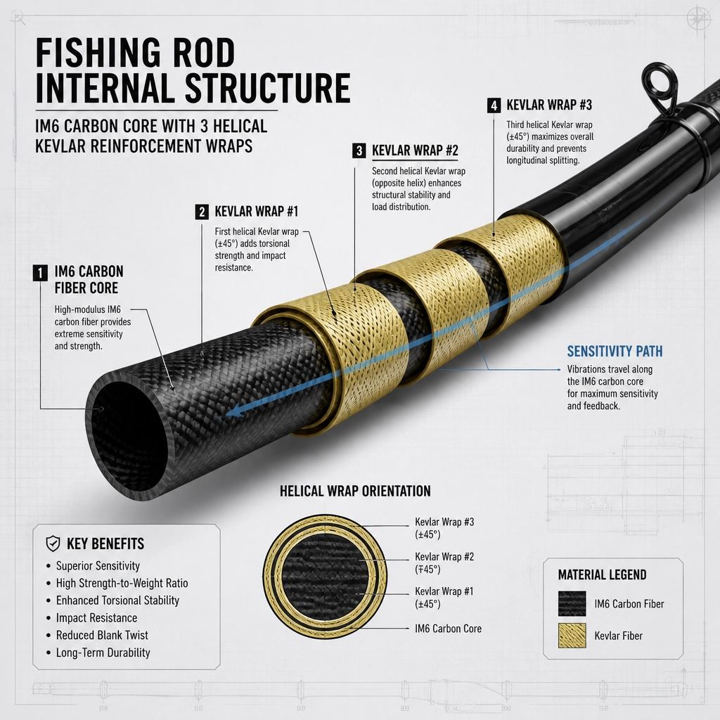 Technical diagram of internal rod structure